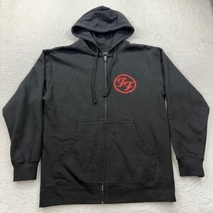 Foo Fighters Rock N Roll Snake Logo Zip Up Hoodie Black Men's Size M